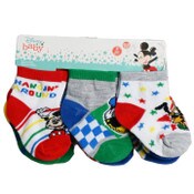 Wholesale - 3sets of 6pk 12-18m MICKEY MOUSE HANGIN AROUND QRT SOCKS, UPC: 193159072797